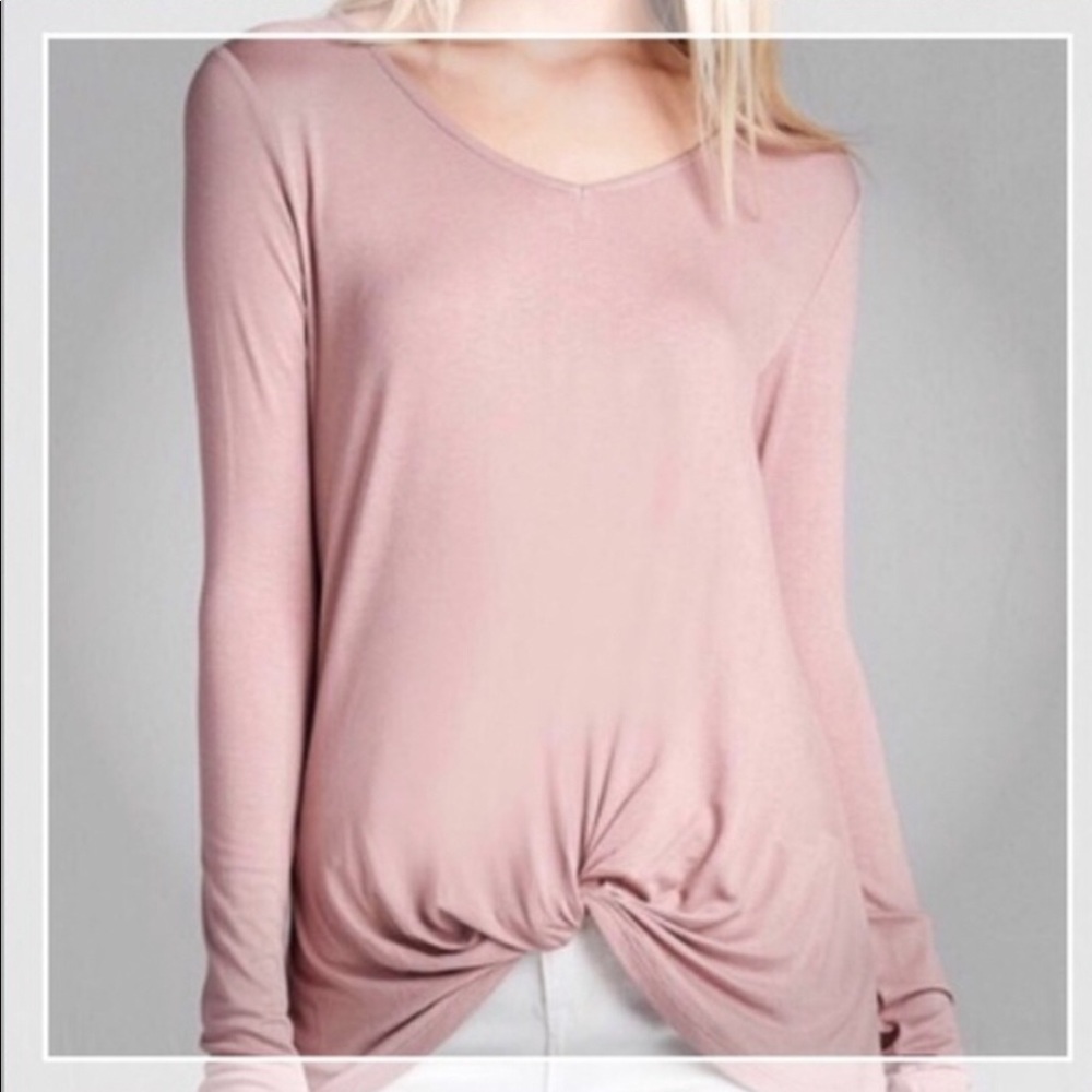 Active USA V-Neck Front Twisted Tops